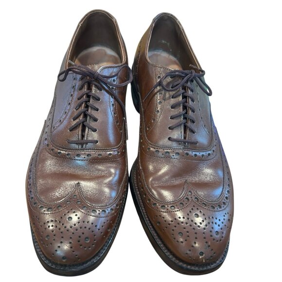 Allen Edmonds Boulevard Brown Leather Full Brogue Wingtip Oxford Shoes Mens 9 D main image 6